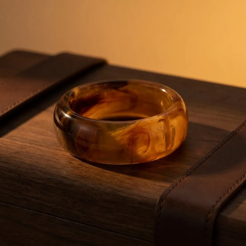 Amber-Tone Resin Bangle