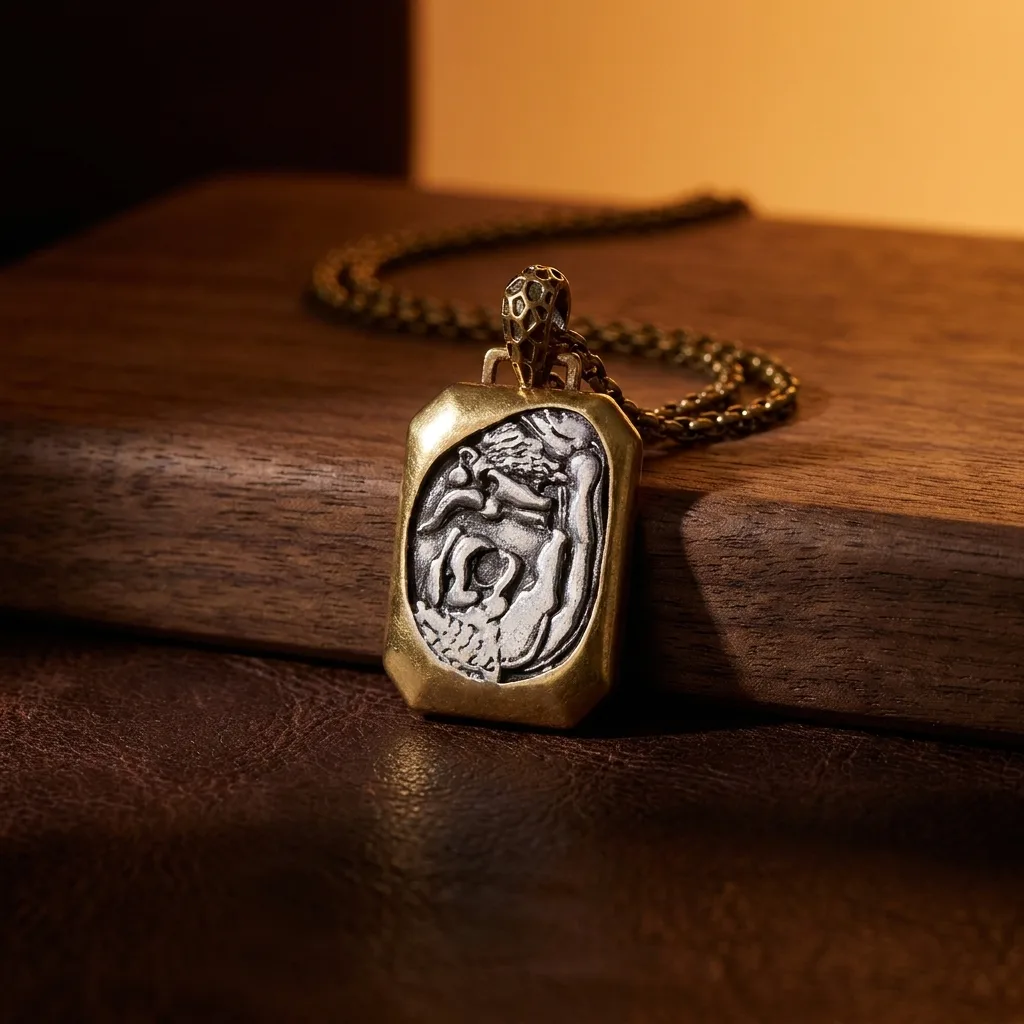 Brass Coin Pendant Necklace