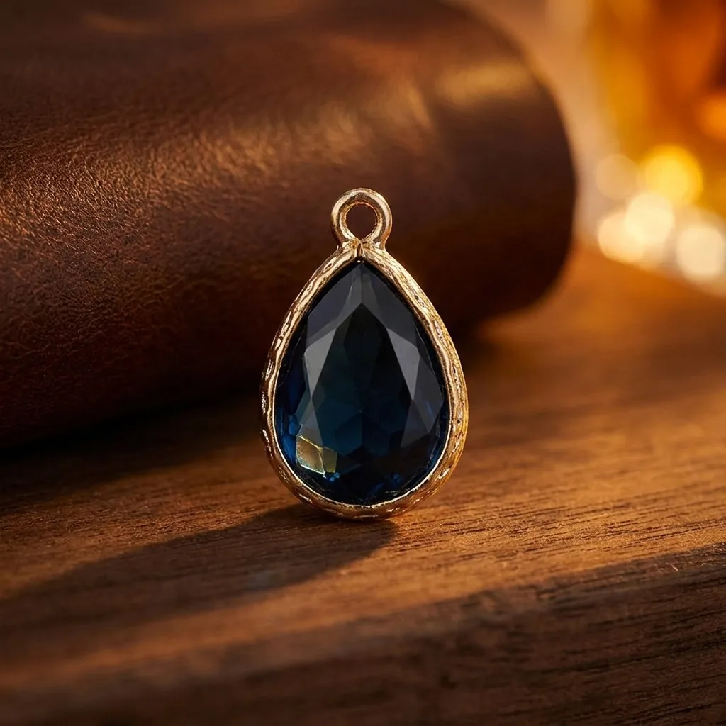 Brass & Glass Teardrop Pendant