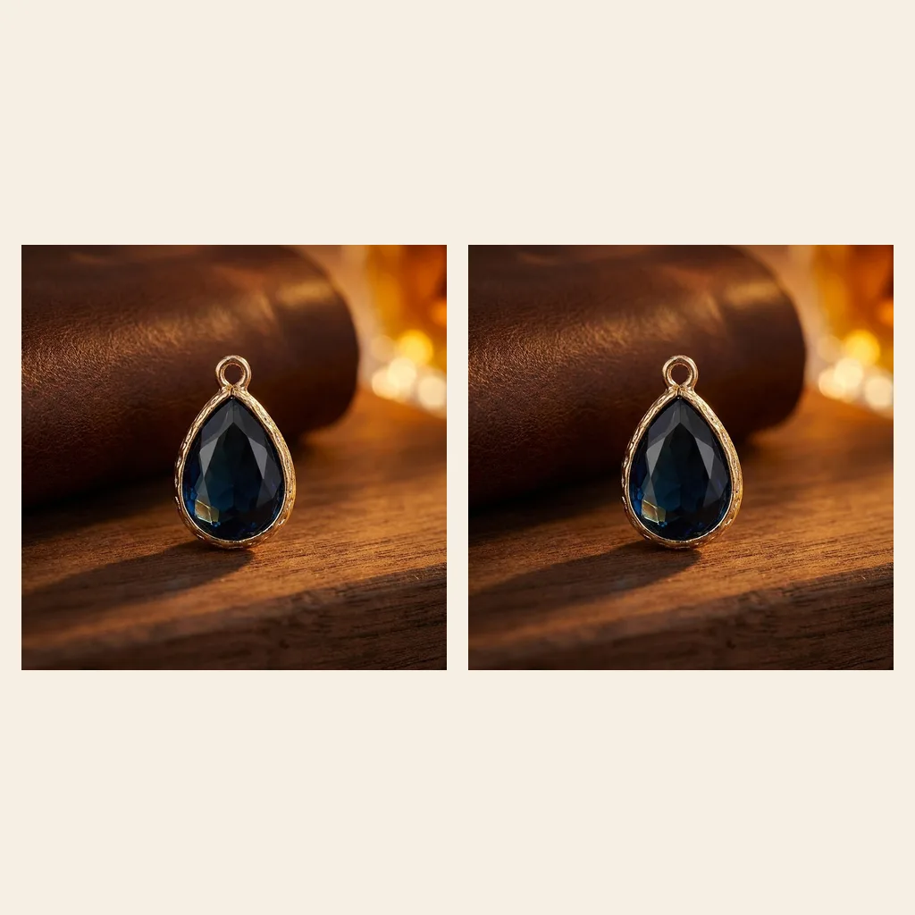 Brass & Glass Teardrop Pendant