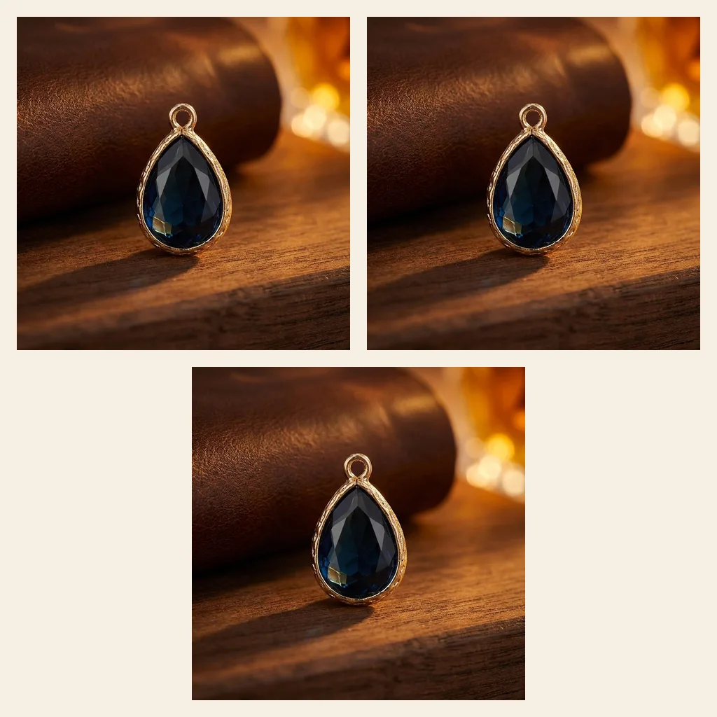 Brass & Glass Teardrop Pendant