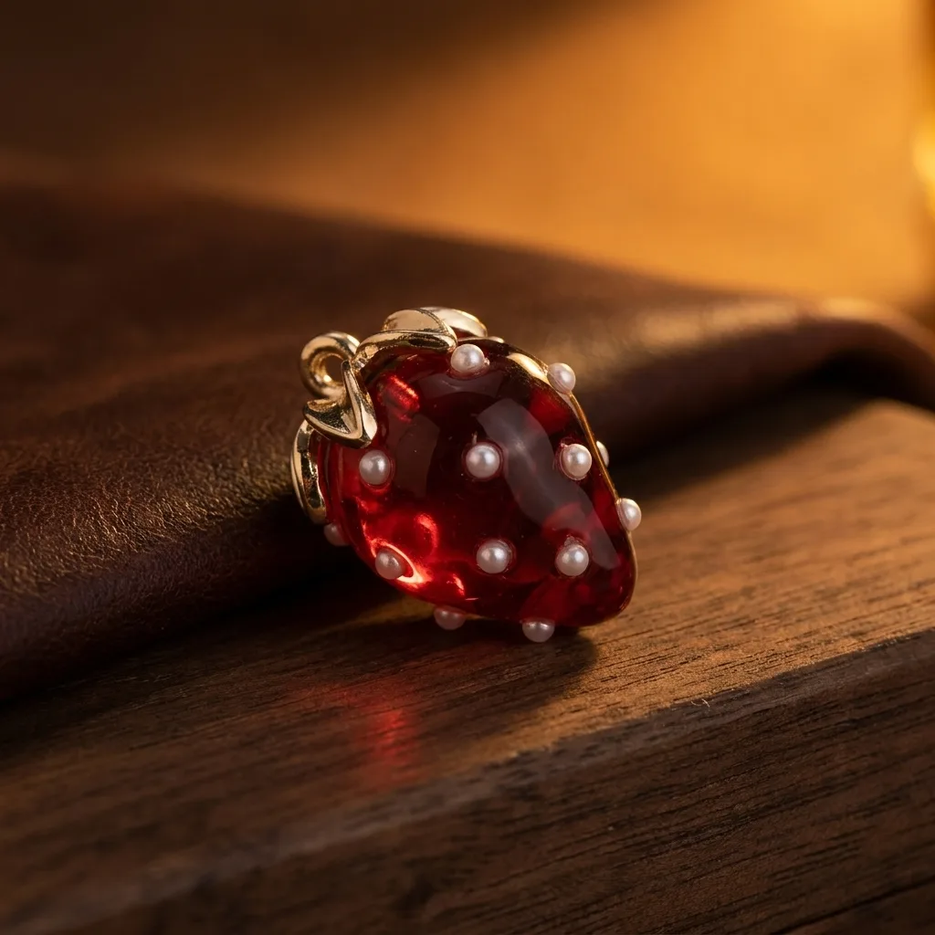 Brass Strawberry Pendant