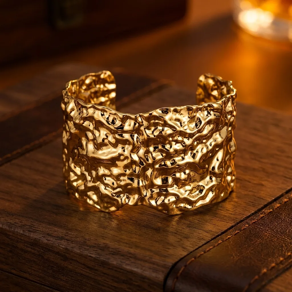 Bump Pattern Cuff, Gold-Tone