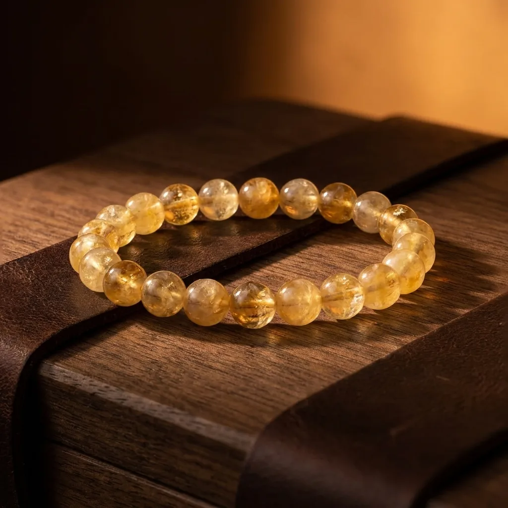 Citrine Bead Bracelet, 8mm