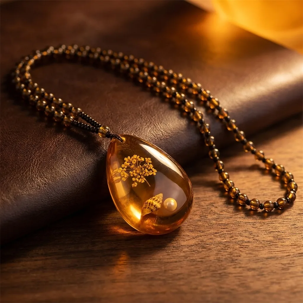 Honey-Tone Bead Necklace