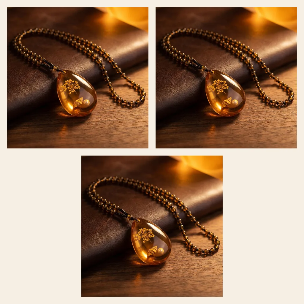 Honey-Tone Bead Necklace