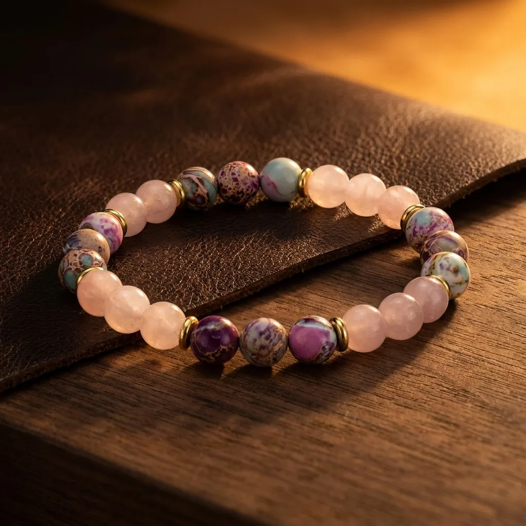 Imperial Jasper & Rose Quartz Bracelet