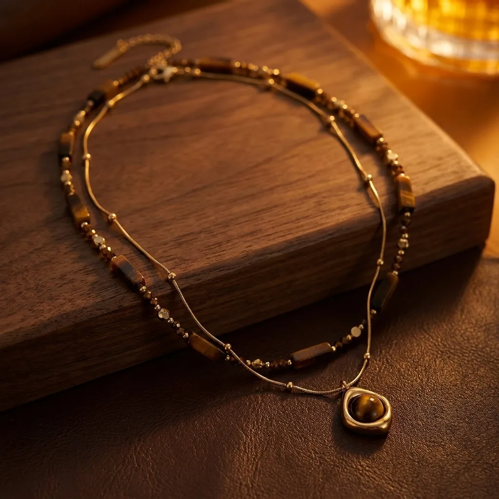 Layered Tiger Eye Necklace