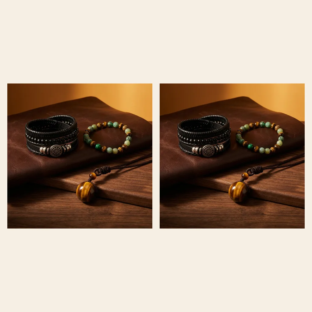 Leather & Stone Set