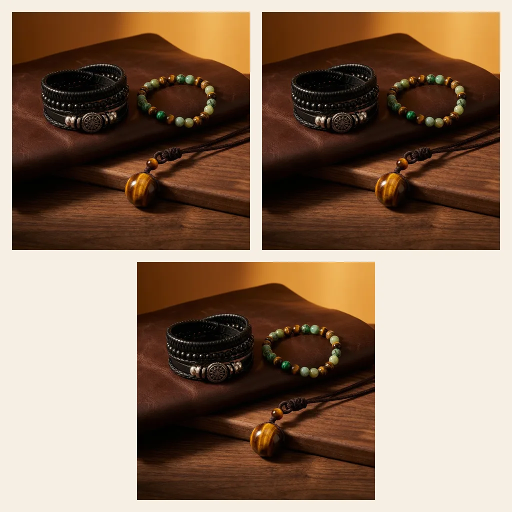 Leather & Stone Set