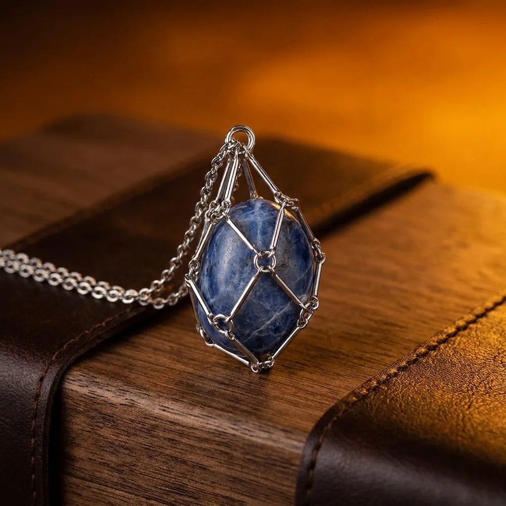 Raw Crystal Net Pendant