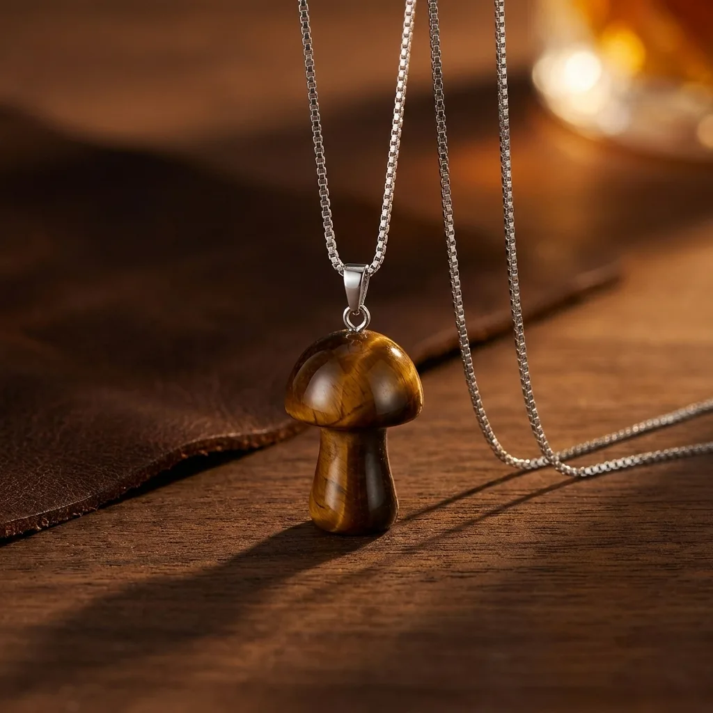 Tiger Eye Mushroom Pendant