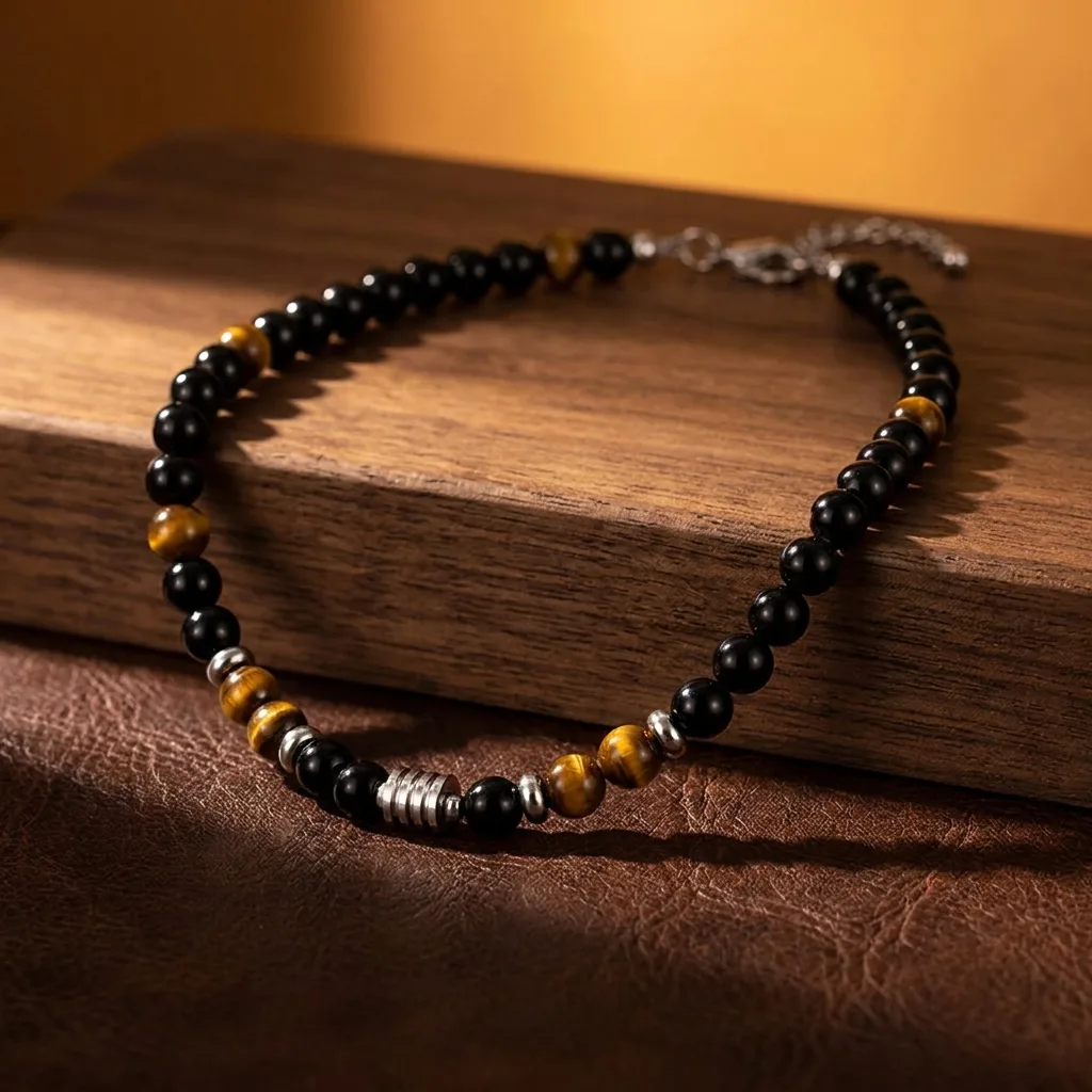 Tiger Eye Pendant, Steel