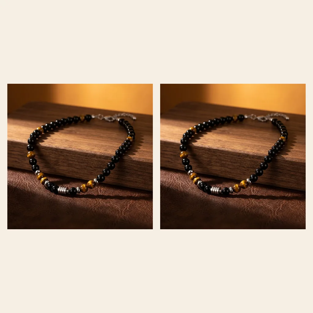 Tiger Eye Pendant, Steel