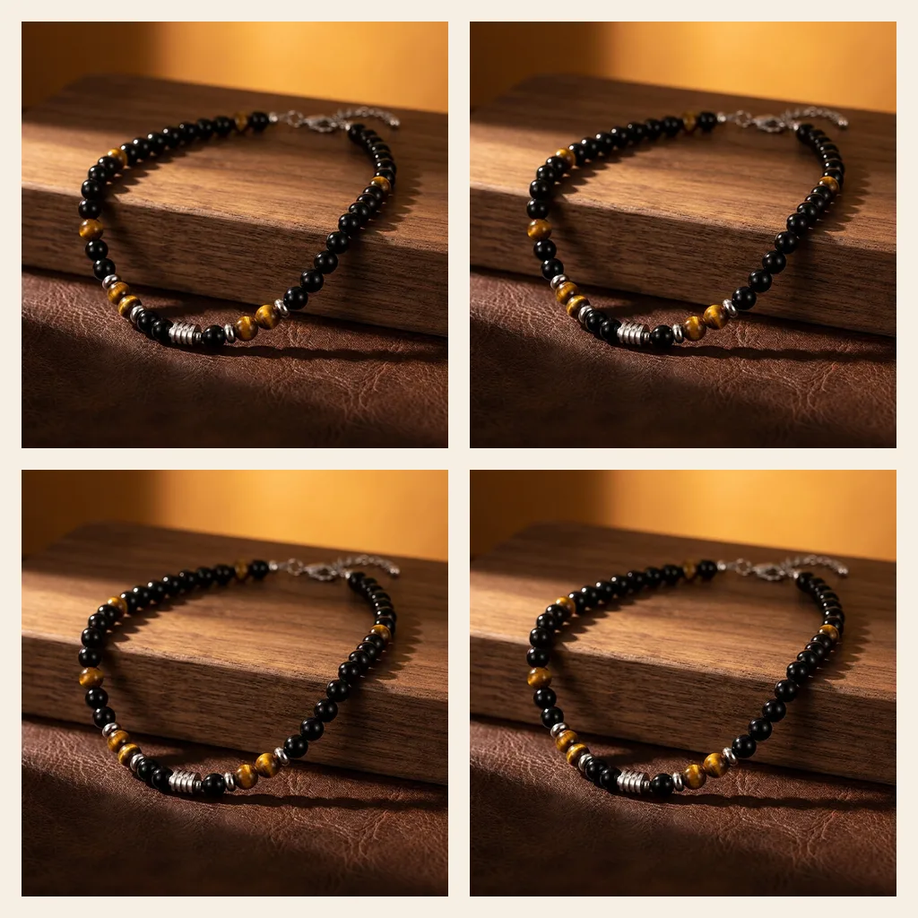 Tiger Eye Pendant, Steel