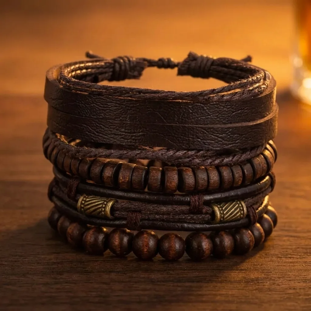 Wood Bead Layered Bracelets